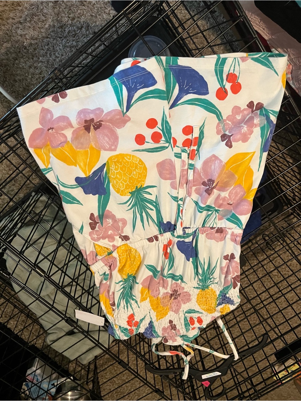 Floral Print and fruit girls romper